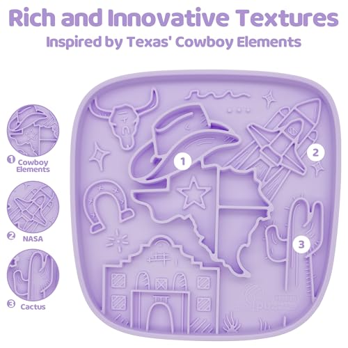 Puzzle Feeder Snuffle Mat and Lick Mat for Dogs,Texas Textured Slow Feeder, 0.75 Inch Thin Silicone Mat Holds 3 Cups, Dishwasher and Microwave Safe, Purple - color: Purple