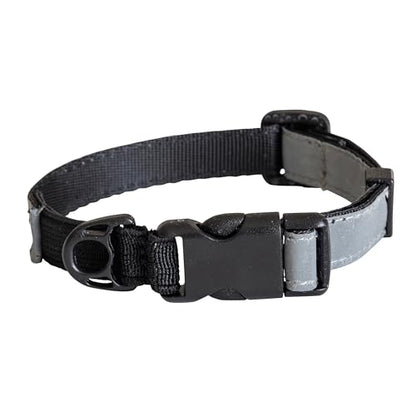 CatGoods Reflective Silver Stretch Cat Collar – Escape-Safe Alternative to Breakaway, Adjustable, Comfortable, ID and Bell Attachment - color: Silver