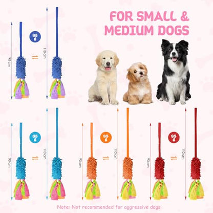 Squeaky Dog Tug Toy, Interactive Tug of War Rope Toys for Small Medium Large Dog, Soft Chenille Chewing Dog Rope Toys for Puppy Training and Play Games - color: Blue