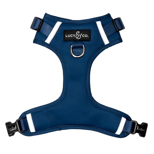 Lucy & Co. The Bolt of Lightning No-Pull Dog Harness for Dogs – Vest to Stop Pulling & Walk Easy – Comfortable Leash Training Product w/Adjustable Chest & Neck Straps - Navy - Small - color: Navy, size: Small