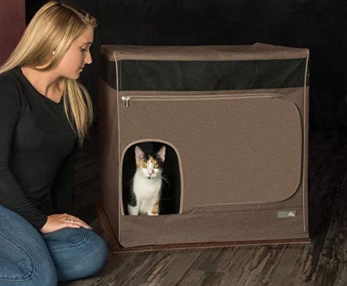 Pet Gear Pro Pawty for Cats with littertraX Mat, Put an end to Scattered Litter, Foldable, Easy Clean, Litterbox not Included, 2 Models, 2 Colors