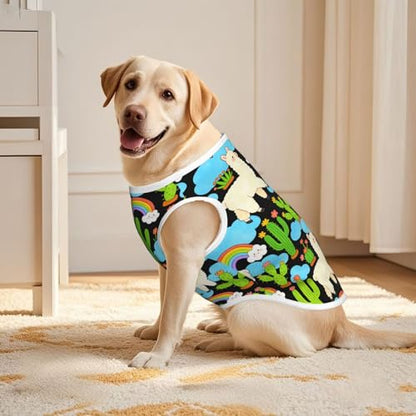 SWEET TANG Dog Cooling Shirts Cute Cactus Blue Sky Rainbow Llama Alpaca, Medium Large Dog Summer T-Shirts, Quick Dry, Breathable, Stylish Beach Wear, 3X-Large - color: Pattern (223), size: 3X-Large