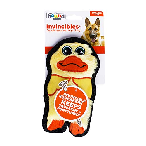 Outward Hound Durablez Minis Stuffing-Free Squeaky Interactive Dog Toy, Tough Plush, Duck, Yellow, XS (Pack of 2) - color: Duck, size: X-Small (Pack of 2)