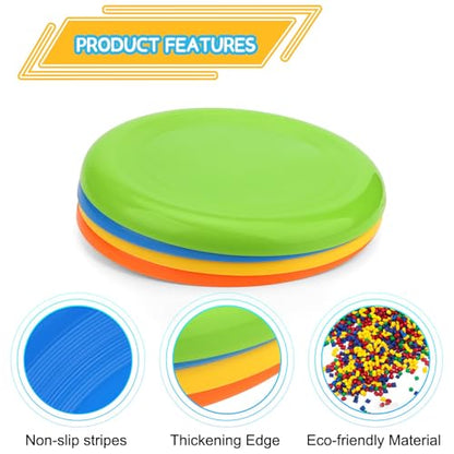 Amarlozn Jumbo 8" Flying Disc Toys for Kids Adults, 8 Pack Flying Sport Yard Ring Toy for Outdoor Beach Accessories Backyard Lawn Park, Toss and Catch Game Sports Toy for Boys Girls
