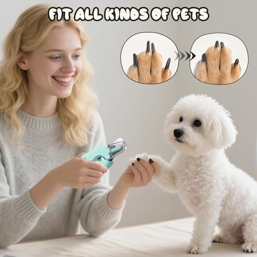 2-in-1 Dog Nail Trimmers & Dog Nail Grinder, Dog Nail Clippers with 2 LED Lights & Safety Guard, USB Rechargeable, Multiple Grinding Methods for Small, Medium, and Large Dogs & Cats (Green) - color: Green