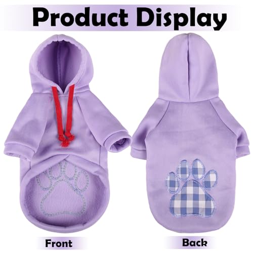 Dog Hoodie,Flannel Pet Hooded Sweater with Hat Puppy Pullover Sweater Shirt,Dog (Purple,M) - color: Purple, size: Medium