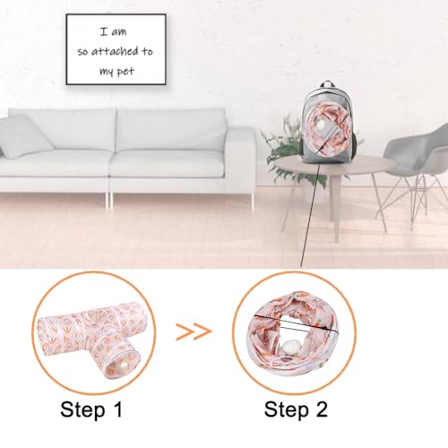 3 Way Washable Hideout Toys, Small Pet Tunnels and Tubes for Baby Rabbit Ferret Hamster Chinchilla Hedgehog Hiding and Resting (White) - color: White