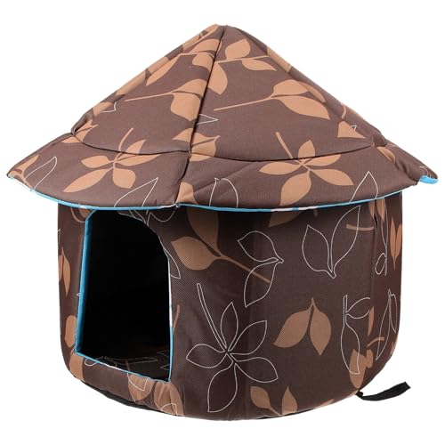 ibasenice Detachable Warm Cat House with Oxford Fabric Waterproof Pet Nest Medium Size for Outdoor and Indoor Use Removable Washable Cat Cushion Sleeping Bed