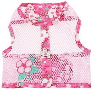 Cool Mesh Dog Harness - Dog Vest for Pets, Simple Step in and Go Design, Harness for Dogs with Leash, Hawaiian Hibiscus Pink, X-Small by Doggie Design - size: X-Small