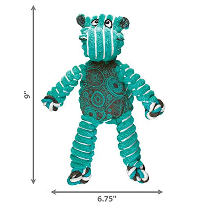 KONG Floppy Knots - Durable No‑Stuffing Squeaky Rope & Plush Dog Toy - for Teething, Playing (Hippo, Small/Medium) - color: Hippo, size: Small/Medium