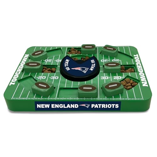 Pets First NFL New England Patriots Large Puzzle Toy - Interactive Dog Slow Feeding Puzzle Treat Toy - color: NEW ENGLAND PATRIOTS, size: Large