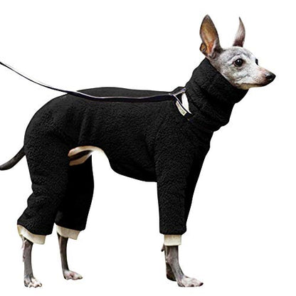 Esobo Fashion Winter Dog Warm Coat Jacket Four-Legged Neck Warm Pet Sweaters for Small Medium Large Dogs - color: Dark, size: Large