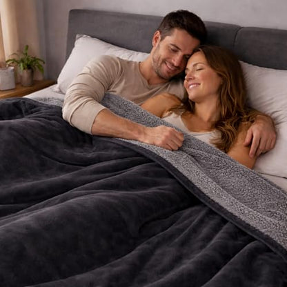 Waterproof Blanket for Bed, Couch, Kids & Pets Protection – Spill-Proof, Leakproof Flannel Blanket Reversible Design (Moon Grey & Starlit Grey, 60x80 - color: Moon Grey & Starlit Grey, size: Full