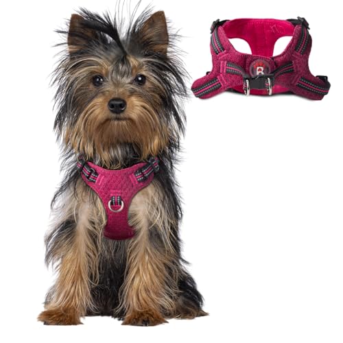 Dog Harness Step in Dog Vest Harness, Reflective Adjustable Puppy No Pull Harness Breathable Soft for Small and Medium Dogs Cats, Pink/Black, XXS - color: Pink/Black, size: XX-Small