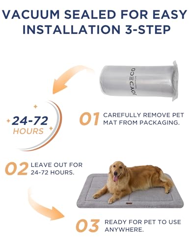 Joydeco Low Profile Dog Crate Mat Reversible Bed Pad, Washable Dog Pad Mat with Ultra Soft Fleece, Compact Design Kennel Beds Mats for Large Medium Small Pets, 35" x 23" Dark Gray - color: Dark Gray