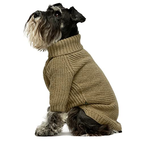 Fitwarm Thermal Knitted Dog Sweater Doggy Winter Coat Pet Clothes Doggie Turtleneck Jacket Puppy Outfits Cat Sweatsuit Sage Green XS - color: Sage Green, size: X-Small