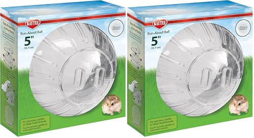 Kaytee 5" Clear Run-About Exercise Ball for Pet Dwarf Hamsters & Mice (Pack of 2) - color: Clear, size: 5" (Pack of 2)