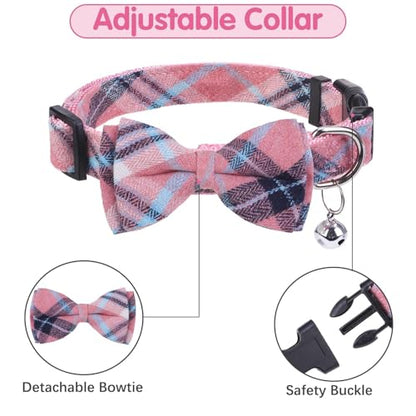 BINGPET Dog Harness Collar Leash Set,Adjustable No Pull Escape Proof Small Dog Harness,Classic Plaid Puppy Harness and Leash Set for Small Medium Large Dogs Training Easy Walk Running(Pink,S) - color: Pink Plaid, size: S(Chest Girth:14.9''-20.9'')