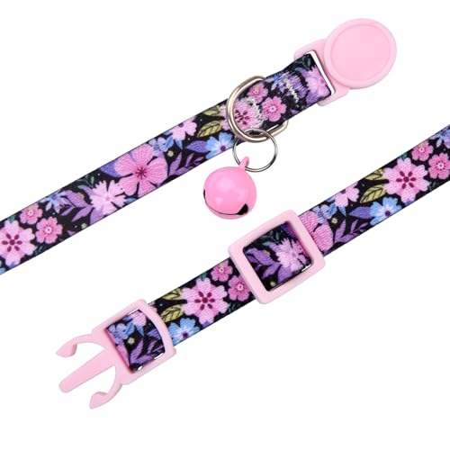 Cat Collar Breakaway with Bells, 3 Pack Girl Boy Pet Cat Collar with Bohemia Floral Tribal Geometric Patterns, Adjustable 7.5-12 Inch, with Safety Buckle for Kitten Cat(Set A) - color: Set A