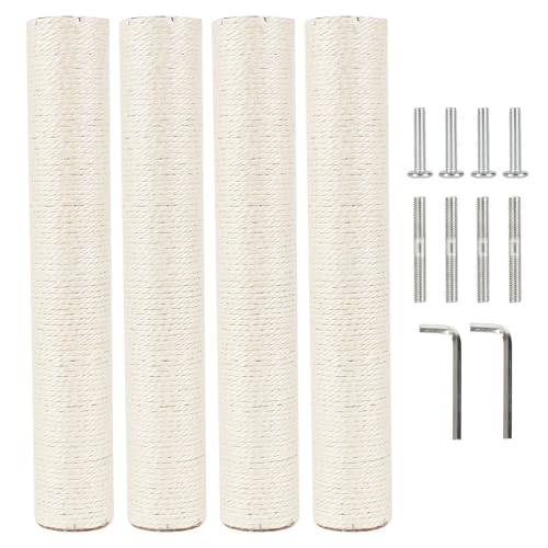 4 Pcs 2.9in 7.4cm Diameter Cat Tree Scratching Post Replacement Pole (M8, 17.7in/45cm) - color: 17.7in/45cm, size: M8*4posts