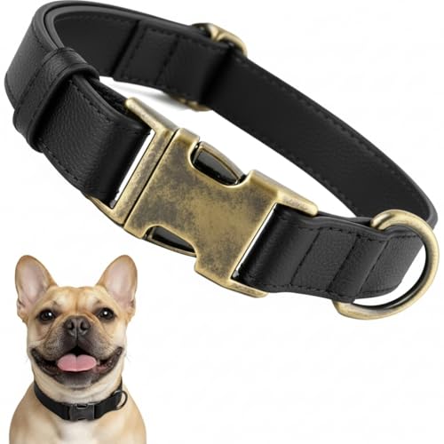 Dog Collars for Small Dogs Silicone Leather Dog Collars Soft Flexible Waterproof Odor-Proof Durable Thick Classic Adjustable Pet Puppy Collar (Black, Small (11-15.5" Neck)) - color: Black, size: Small (11 - 15.5" Neck)