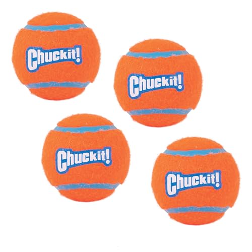 Chuckit! Dog Tennis Ball Dog Toy, Medium (2.5 Inch Diameter) for dogs 20-60 lbs, Pack of 4 - size: Medium - Pack of 4