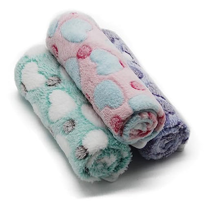 1 Pack 3 Puppy Blankets Super Soft Warm Sleep Mat Love Print Blanket Fluffy Fleece Pet Blanket Flannel Throw Dog Blankets for Small Dogs Puppy Dogs Fluffy Cats,Mix Love-Small(23"x15") - color: Mix Love Series, size: Small(23"x15")