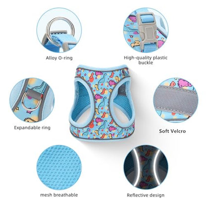 Step in Dog Harness No Pull Honeybee Adjustable Soft Mesh Padded Reflective Pet Vest Harness and Leash Set for Small Medium Dogs - color: Yellow, size: S(neck:10.5"-12",chest:13.5"-16")