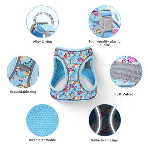 Step in Dog Harness No Pull Honeybee Adjustable Soft Mesh Padded Reflective Pet Vest Harness and Leash Set for Small Medium Dogs - color: Yellow, size: XXS(neck:8.5"-9.5",chest:10"-11.5")