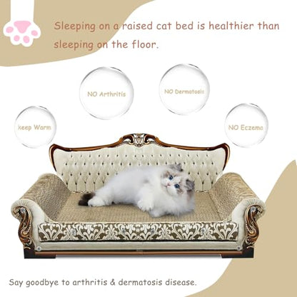 Luxury Cardboard Cat Scratcher Sofa Bed, Couch Shaped Scratching Board, Scratch Lounge with Catnip, Scratcher for Indoor Cats Large Grey - color: Grey Lounge