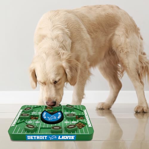 Pets First NFL Detroit Lions Large Puzzle Toy, Dog Puzzle Treat Toy, New Large Size, Interactive Dog Treat Toy, Dog Slow Feeding Toy - color: DETROIT LIONS, size: Large