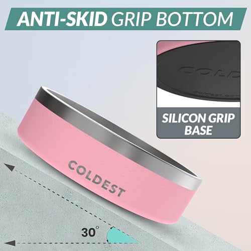 Coldest Dog Bowl - Anti Rust Metal, Non Slip, 3 Layers Insulated Stainless Steel Dog Bowls - Spill Proof & Heavy Duty - Water Bowl for Dogs, Cats & Pets, Dish Washer Safe (42 oz,Cotton Candy Pink) - color: Cotton Candy Pink, size: 42 oz