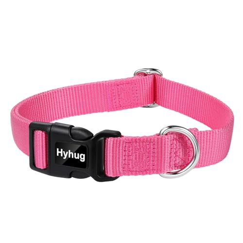 Medium Dog Collar, Pink:Heavy-Duty Quick-Release Nylon Buckle, Adjustable & Durable, Cute Dog Collar (Medium, Candy Pink) - color: Candy Pink, size: Medium