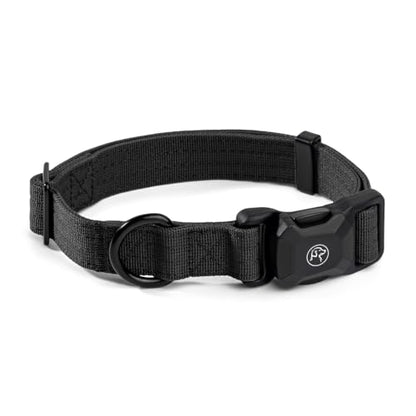 Heavy Duty Dog Collar with Quick-Release Magnetic Buckle, Adjustable Double Layer Nylon Dog Collar for Large Dogs, (Black, L: 16" to 24") - color: Black, size: L: 16" to 24"