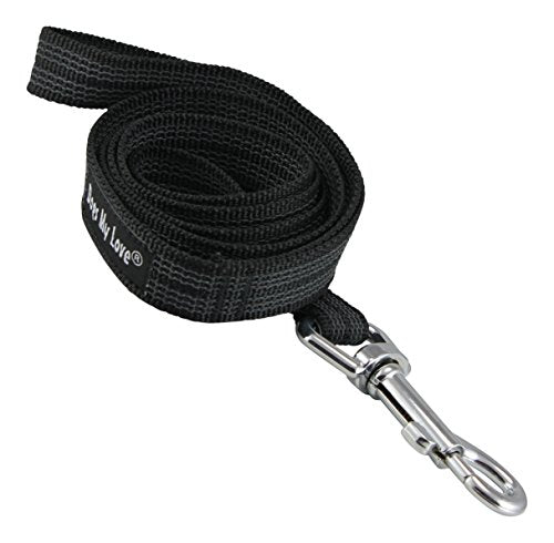 Dogs My Love Comfort Grip Non-Slip Dog Leash 4ft to 30ft Long for Smal and Medium Dogs 5/8-inch Wide (4 Ft, Black) - color: Black, size: 4 Ft