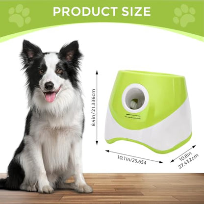 Interactive Automatic Ball Launcher for Dogs, 20-46Ft 3 Distance, Ball Thrower for Medium & Large Dogs, with 12pcs 58mm ETPU Tennis Balls, Rechargeable Dog Toy for Outdoor Lawn
