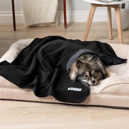 PetAmi Waterproof Pet Blanket Dog Bed Couch Cover for Furniture, Reversible Washable Soft Fleece - color: Black/Gray, size: Medium (29x40)