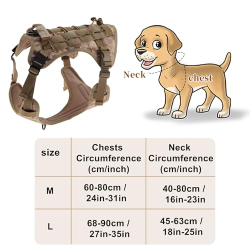 Dog Harness, Mesh Design Dog Harness, Breathable No Pull Dog Vest, for Hiking, for Small Medium Large Dogs, Camouflage, Medium