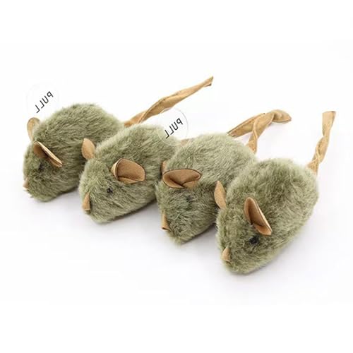 Cute Plush Cats,Plush Squeaky Plush Cats Toy Automatic Electronic Moving Mouse Kitten Toy for Indoor Play Exercises