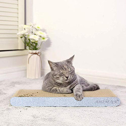 Cat Scratcher Rescratch Cat Scratching Board, Scratching Pad with Catnip for Indoor, Flat Cardboard Scratcher Scratch Board for Kitten, Narrow, Glitter Silver - color: Glitter Silver