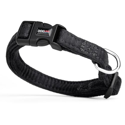 Dogline 3/8 x 7 to 11" Comfort Microfiber Soft Padded Pet Puppy Dog Collar, X-Small, Black - color: Black, size: W 3/8" L 7"-11"