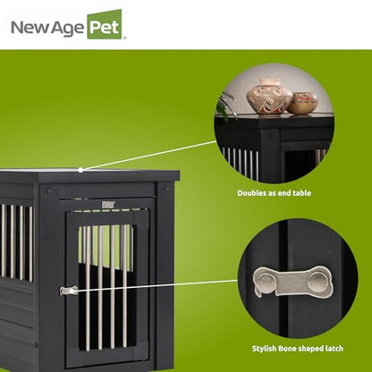 New Age Pet ecoFlex Pet Crate/End Table, Espresso, Small - color: Black, size: 23.8"L x 18.2"W x 22.2"H