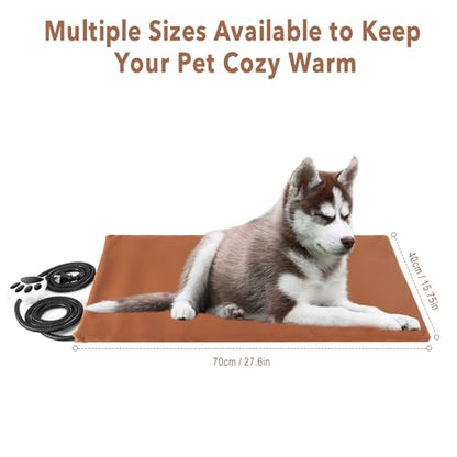 On/Off Switch Electric Pet Heating Pad with Chew Resistant Cord and 2PCS Machine Washable Cover,Indoor Heated Pet Bed Warmer,for Cat Beds and Dog Beds 70x40CM - size: Medium