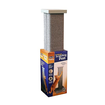 SmartCat Ultimate Scratching Post – Gray, Large 32 Inch Tower - Sisal Fiber, Simple Design - For All Cats - color: Gray