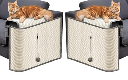 Cat Couch Protector [2- Pack], Natural Sisal, Comes with 2 Playing Balls, Couch Cat Scratcher, Protect Your Couch from Cat Scratching,