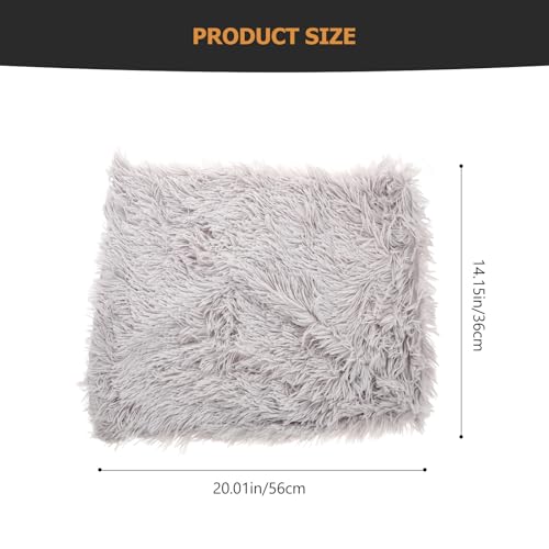 Pet Plush Mat Double-Layer Warm Pet Nest Cushion Anti-Slip Soft Plush Floor Sleeping Mat for Small to Large Dogs and Cats, Light Gray S