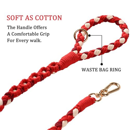Dual Dog Leash,Double Dog 360 Swivel No Tangle Walking Leash,Comfortable Shock Absorbing Reflective Bungee for Two Dogs（Red） - color: Bright Red