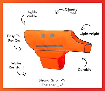 SPOT THE DOG! Reflective Dog Vest - High Visibility Safety Dog Accessories, Fluorescent Dog Apparel for Walking, Hiking & Camping, Hunting (Blaze Orange, XL) - size: X-Large