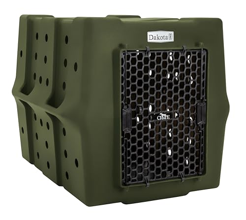 Dakota 283 Canine Rough and Tough Economy Dog Crate w/Removable Two-Way Door - Heavy Duty Outdoor Kennel for Large Breed Dogs (Olive, Large) - color: Olive, size: Large