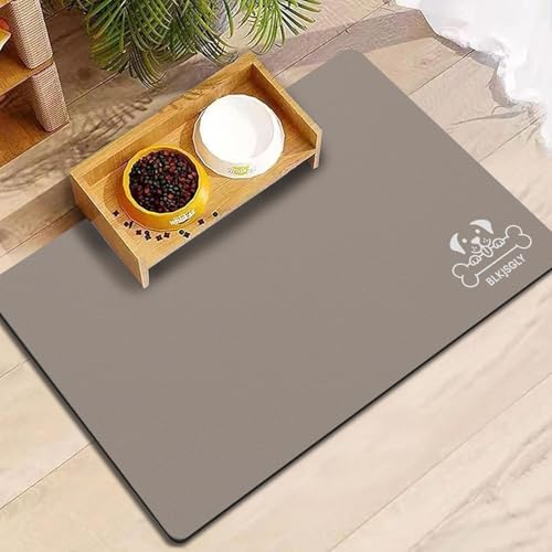 12"×20" Brown Absorbent Dog Mat for Food and Water Bowl- Quick Dry Durable Feeding Mat for Dog and Cat Easy Cleaning Pet Supplies for Messy Pets - color: Brown-GT, size: 12"×20"
